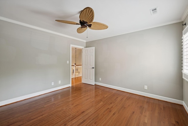 103 Wellesley Pl, Columbia, TN 38401 - unfurnished room with crown molding, ceiling fan, and wood finished floors