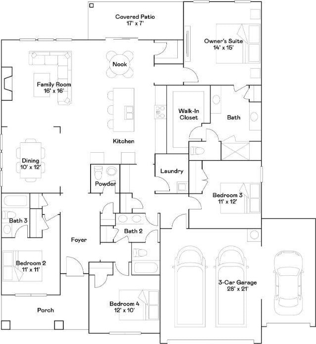 2453 Williams Ridge Dr, Columbia, TN 38401 - view of floor plan / room layout