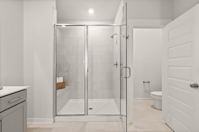 2453 Williams Ridge Dr, Columbia, TN 38401 - full bathroom with vanity, a stall shower, and recessed lighting