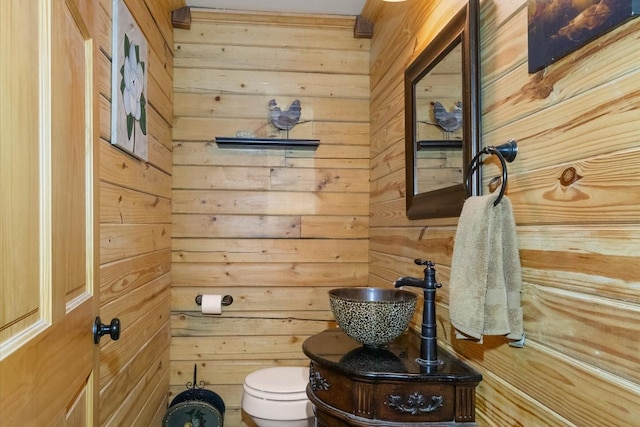 539 Bland Hollow Rd, Hohenwald, TN 38462 - bathroom featuring wood walls and toilet