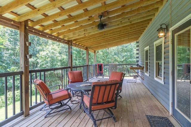 539 Bland Hollow Rd, Hohenwald, TN 38462 - wooden deck featuring a grill