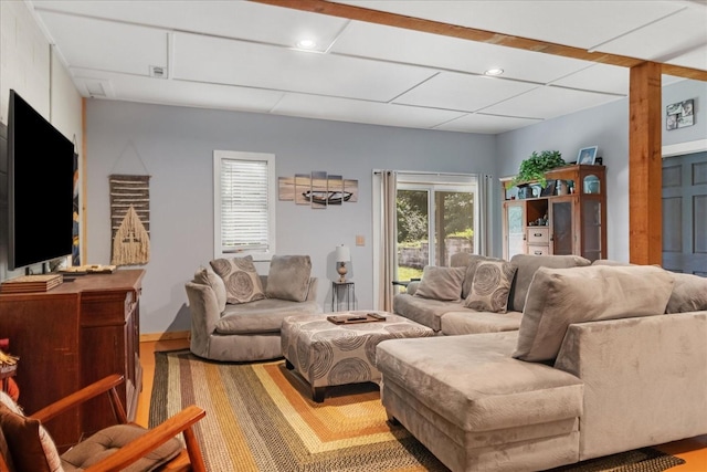 539 Bland Hollow Rd, Hohenwald, TN 38462 - living area with wood finished floors and recessed lighting