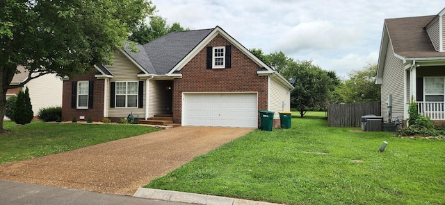 1253 Annapolis Cir, Thompsons Station, TN 37179 - traditional home with concrete driveway, brick siding, a garage, a front yard, and roof with shingles