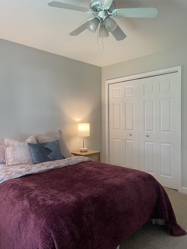 1253 Annapolis Cir, Thompsons Station, TN 37179 - carpeted bedroom featuring a closet and a ceiling fan