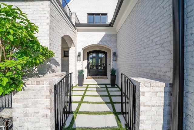 6004 Pelican Way, College Grove, TN 37046 - property entrance with brick siding, french doors, and a gate