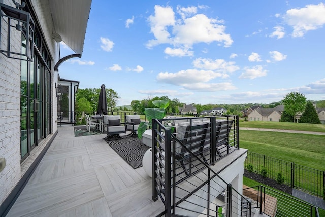 6004 Pelican Way, College Grove, TN 37046 - wooden deck with a lawn and outdoor dining space