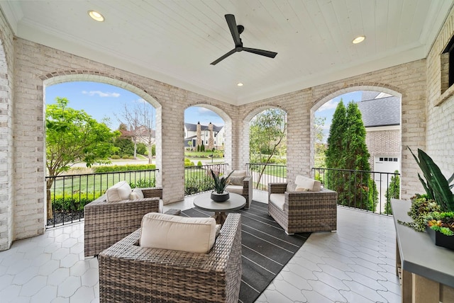 6004 Pelican Way, College Grove, TN 37046 - view of patio / terrace with a ceiling fan