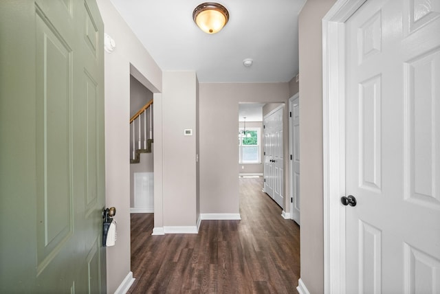 1155 Delmont Church Rd, Cadiz, KY 42211 - foyer entrance with dark wood-style floors and stairway
