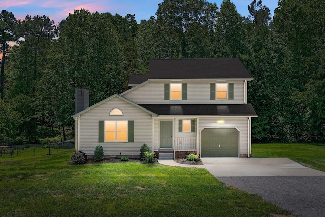 1155 Delmont Church Rd, Cadiz, KY 42211 - traditional home featuring a chimney, concrete driveway, and an attached garage