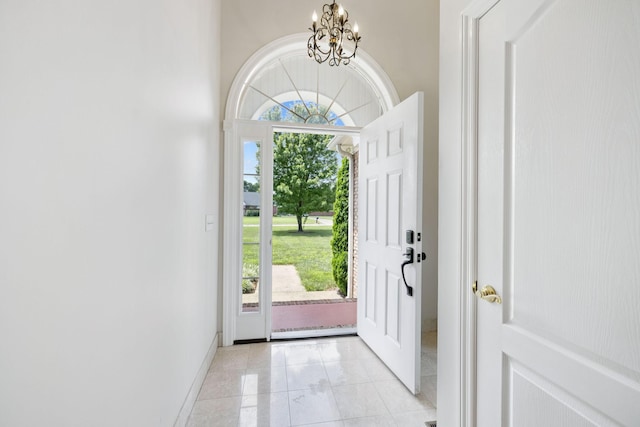 6913 Zion Crossing Ct, Columbia, TN 38401 - foyer featuring a chandelier and baseboards