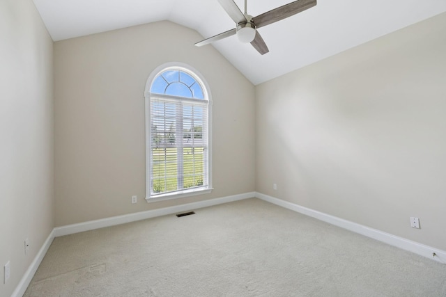 6913 Zion Crossing Ct, Columbia, TN 38401 - unfurnished room with a ceiling fan, carpet floors, and vaulted ceiling