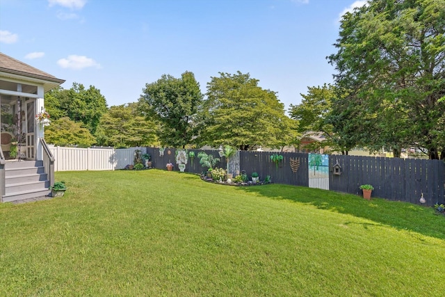 7560 Hampstead Hall Dr, Ooltewah, TN 37363 - fenced backyard featuring a sunroom
