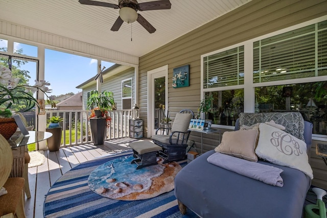 7560 Hampstead Hall Dr, Ooltewah, TN 37363 - sunroom / solarium with ceiling fan