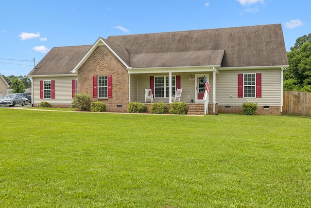 1493 Azalee Ln, Chapel Hill, TN 37034 - view of front of house with crawl space, covered porch, and a shingled roof