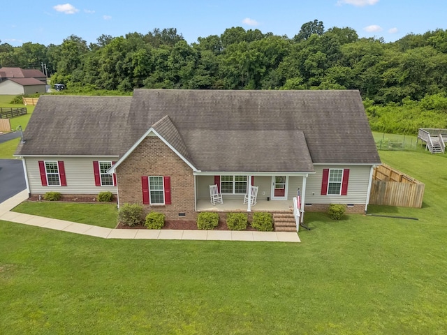 1493 Azalee Ln, Chapel Hill, TN 37034 - cape cod home featuring crawl space, a shingled roof, and a front lawn