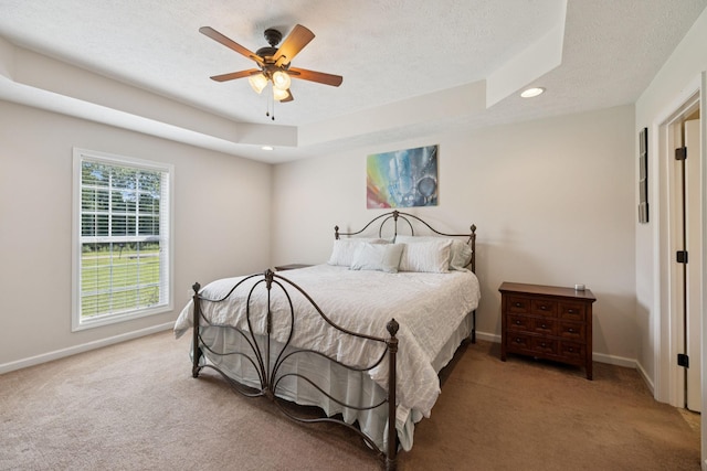 1493 Azalee Ln, Chapel Hill, TN 37034 - carpeted bedroom with recessed lighting, a ceiling fan, a textured ceiling, and a raised ceiling