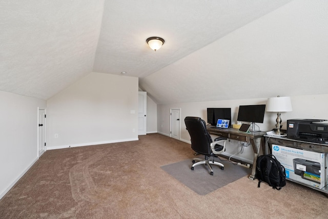 1493 Azalee Ln, Chapel Hill, TN 37034 - carpeted office with vaulted ceiling and a textured ceiling