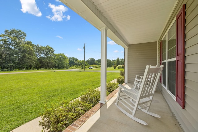 1493 Azalee Ln, Chapel Hill, TN 37034 - covered porch featuring a yard and view of wooded area