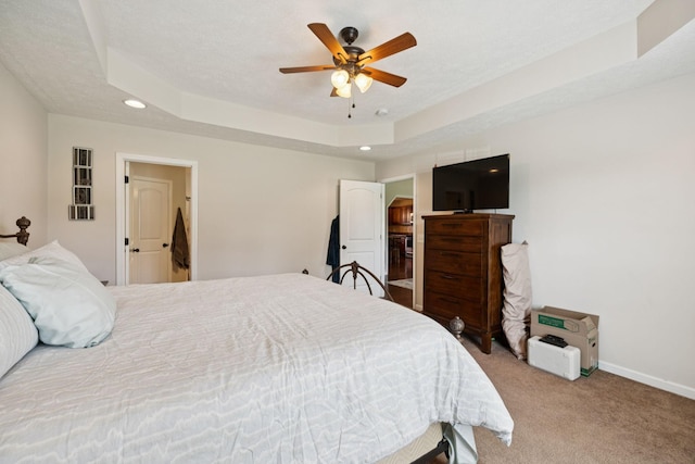 1493 Azalee Ln, Chapel Hill, TN 37034 - carpeted bedroom featuring recessed lighting, a ceiling fan, and a tray ceiling