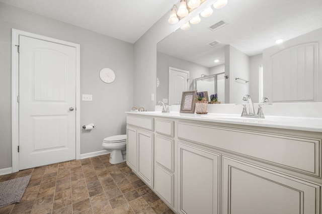 1906 Charismatic Pl, Murfreesboro, TN 37128 - bathroom with double vanity, a shower stall, and stone finish floors