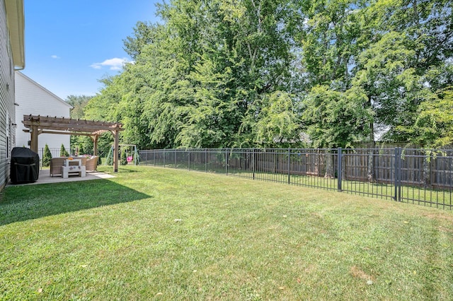 1906 Charismatic Pl, Murfreesboro, TN 37128 - fenced backyard with a pergola, a patio area, and an outdoor living space