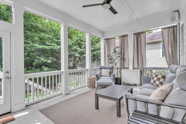 2806 Marlin Ave, Nashville, TN 37215 - sunroom featuring an outdoor living space and ceiling fan