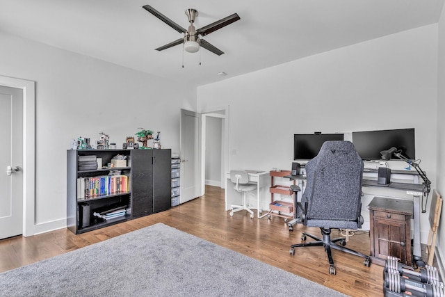 2806 Marlin Ave, Nashville, TN 37215 - office area with a ceiling fan and wood finished floors