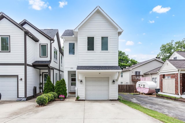 2806 Marlin Ave, Nashville, TN 37215 - view of front of house with driveway, an attached garage, and a shingled roof