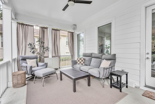 2806 Marlin Ave, Nashville, TN 37215 - sunroom with a ceiling fan and an outdoor living space