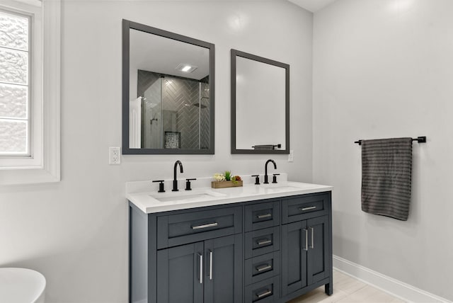 2386 Pleasant View Rd, Pleasant View, TN 37146 - bathroom featuring double vanity and a stall shower