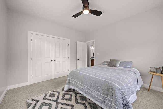2386 Pleasant View Rd, Pleasant View, TN 37146 - bedroom with carpet floors, a closet, and a ceiling fan