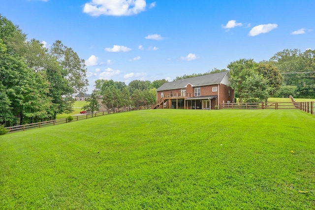 2386 Pleasant View Rd, Pleasant View, TN 37146 - fenced backyard featuring stairs and a deck