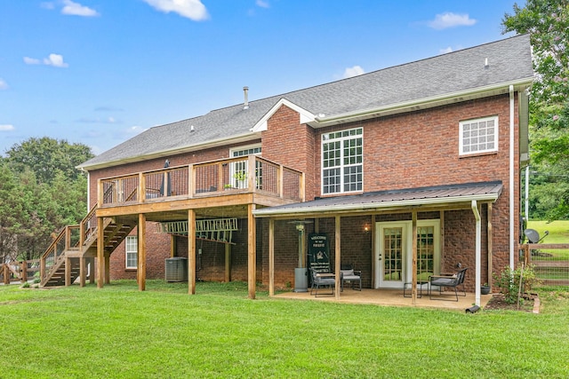 2386 Pleasant View Rd, Pleasant View, TN 37146 - rear view of property with stairs, a patio, and a deck