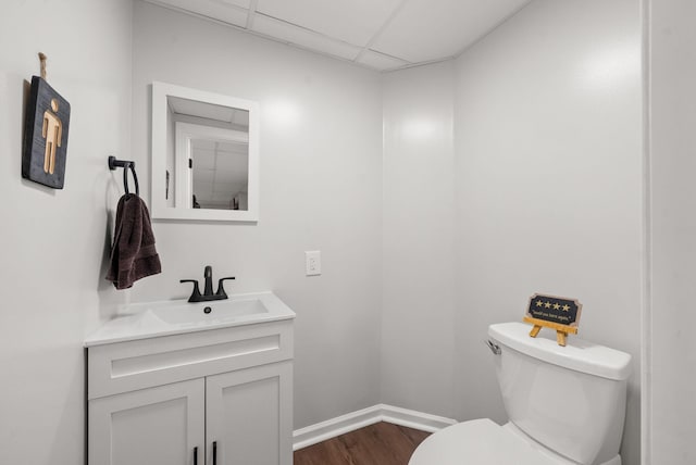 2386 Pleasant View Rd, Pleasant View, TN 37146 - bathroom with vanity, wood finished floors, and a drop ceiling