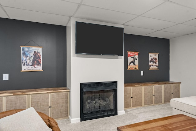 2386 Pleasant View Rd, Pleasant View, TN 37146 - carpeted living area with a paneled ceiling and a fireplace