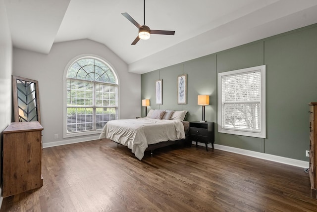 2386 Pleasant View Rd, Pleasant View, TN 37146 - bedroom featuring lofted ceiling, wood finished floors, and a ceiling fan