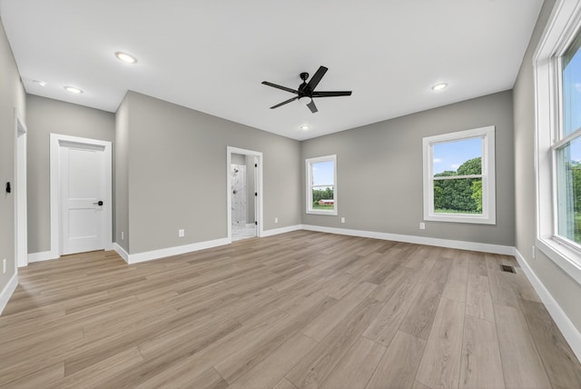 1263 N Sumner Rd, Bethpage, TN 37022 - spare room with a ceiling fan, light wood-style floors, plenty of natural light, and recessed lighting