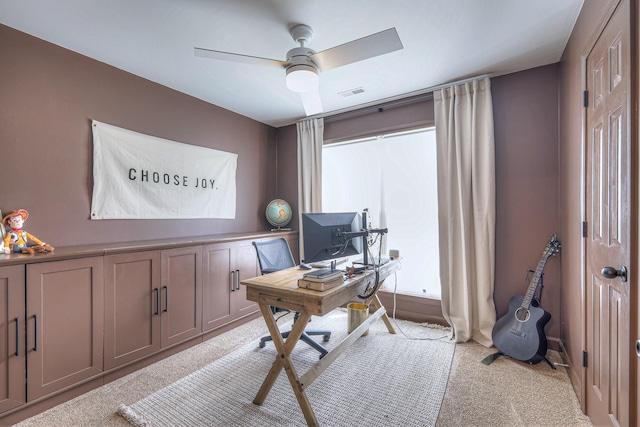 2808 Lafayette Dr, Thompsons Station, TN 37179 - office area with carpet floors and a ceiling fan