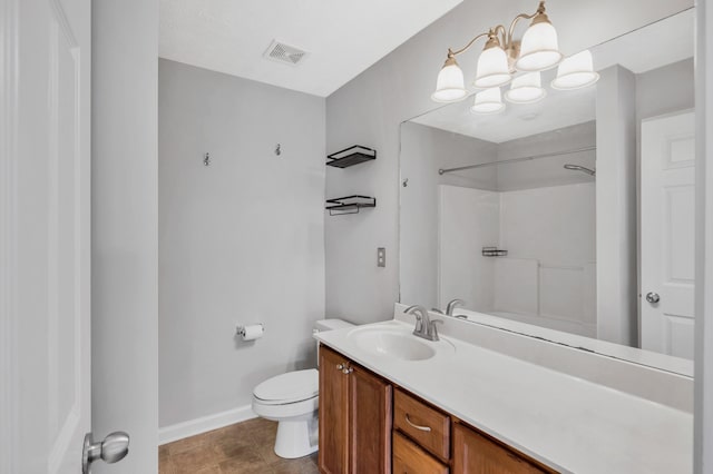 3313 Monoco Dr, Spring Hill, TN 37174 - bathroom with a shower, vanity, a chandelier, and tile patterned flooring