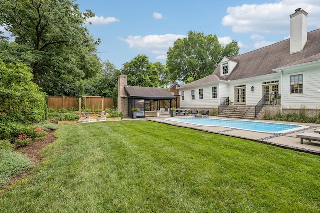 3404 Benham Ave, Nashville, TN 37215 - view of yard featuring french doors, a gazebo, a patio area, and a garden