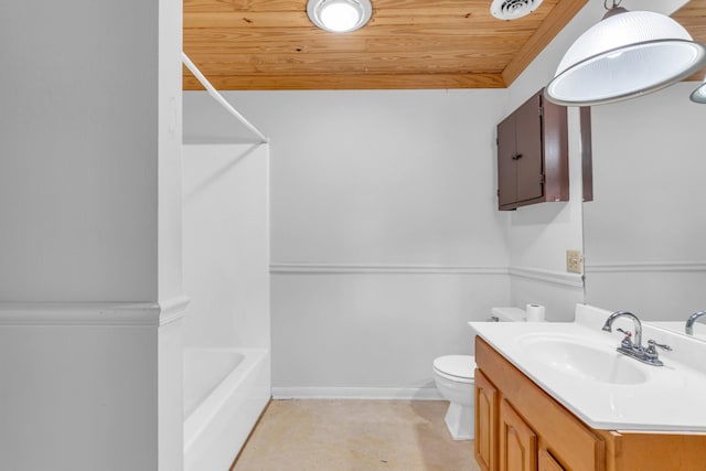 1811 Angel Ln, Signal Mountain, TN 37377 - bathroom featuring vanity, wooden ceiling, and shower / bathtub combination