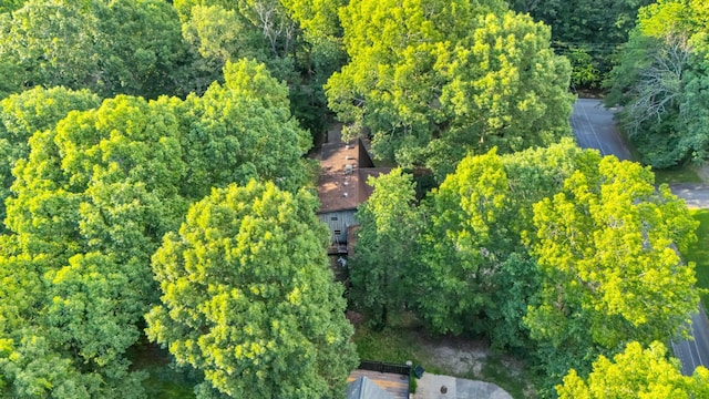 1811 Angel Ln, Signal Mountain, TN 37377 - aerial view of property and surrounding area with a heavily wooded area