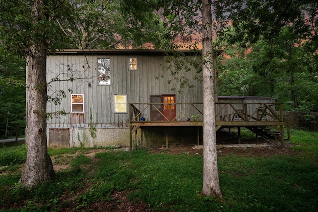 1811 Angel Ln, Signal Mountain, TN 37377 - back of property featuring a deck and stairs