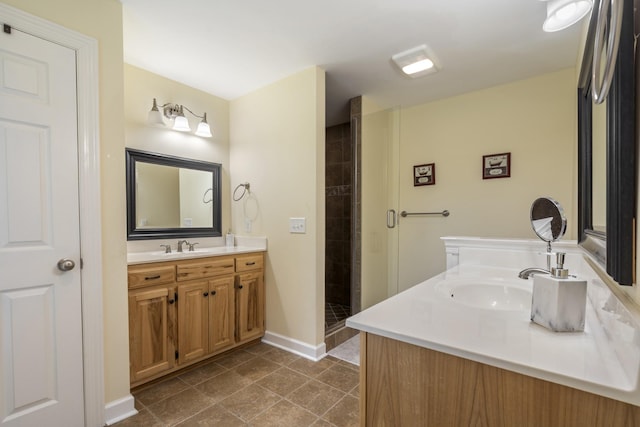 2680 Cedar Grove Rd, Lebanon, TN 37087 - full bathroom featuring vanity, tiled shower, and tile patterned flooring