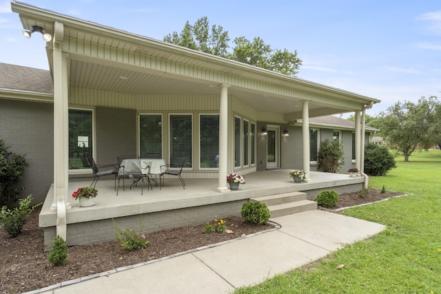 2680 Cedar Grove Rd, Lebanon, TN 37087 - rear view of property with a yard and covered porch