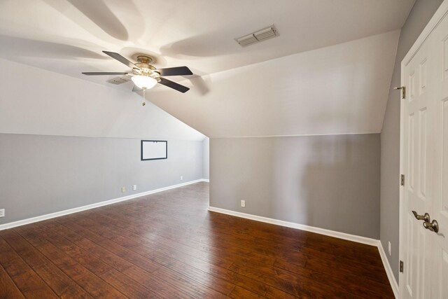 2707 Albany Ct, Murfreesboro, TN 37129 - additional living space featuring a ceiling fan, hardwood / wood-style floors, and lofted ceiling