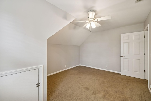 2707 Albany Ct, Murfreesboro, TN 37129 - additional living space with ceiling fan, carpet, and vaulted ceiling