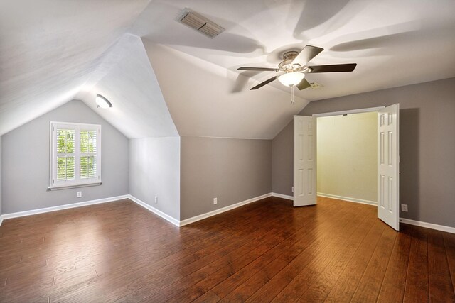 2707 Albany Ct, Murfreesboro, TN 37129 - bonus room featuring lofted ceiling, a ceiling fan, and dark wood-style floors