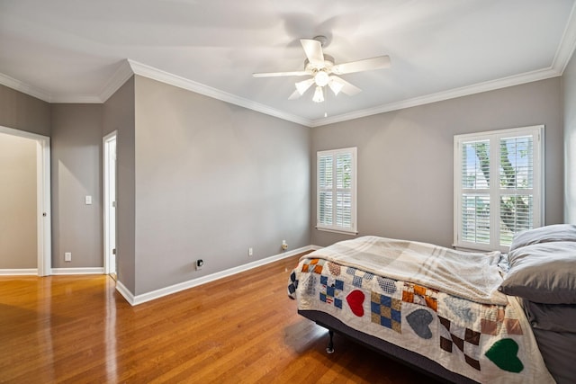 2707 Albany Ct, Murfreesboro, TN 37129 - bedroom with light wood finished floors, multiple windows, ornamental molding, and a ceiling fan