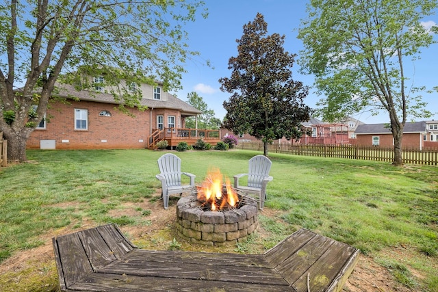 2707 Albany Ct, Murfreesboro, TN 37129 - view of yard with an outdoor fire pit and a deck
